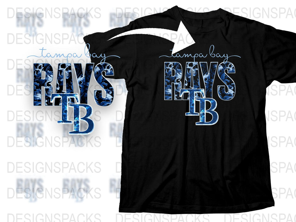 Tampa Bay Rays T-Shirt, Black Cotton Tee, Sports Fan Apparel, Unisex Adult Clothing