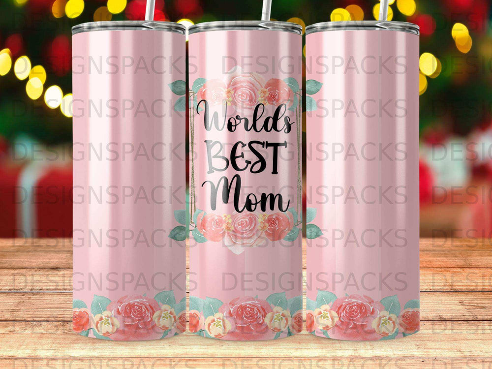 World's BEST Mom pink roses pattern product type