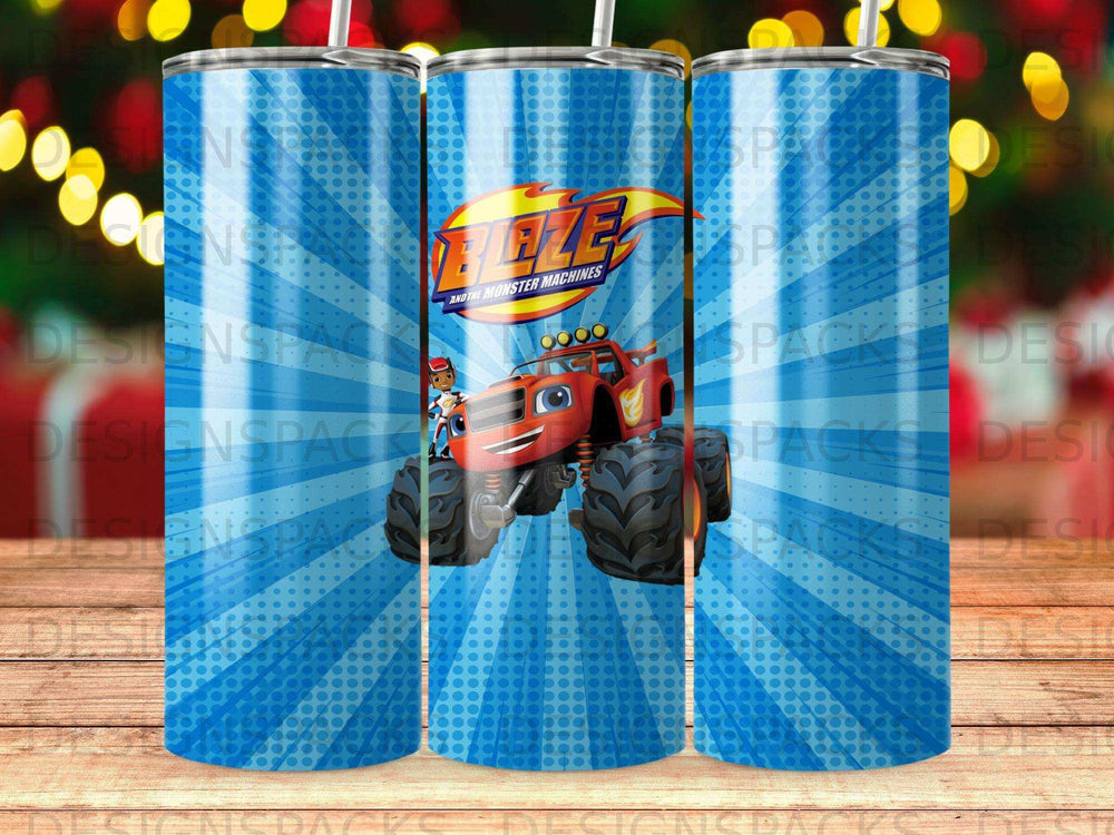 Blaze the Monster Machine from Blaze and the Monster Machines on blue background.