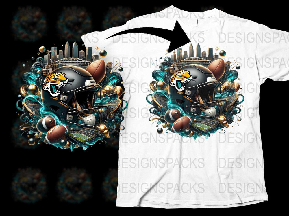 Futuristic Football Helmet Design T-Shirt, Sci-Fi Sports Fan Apparel, Unique Graphic Tee, Vibrant Print