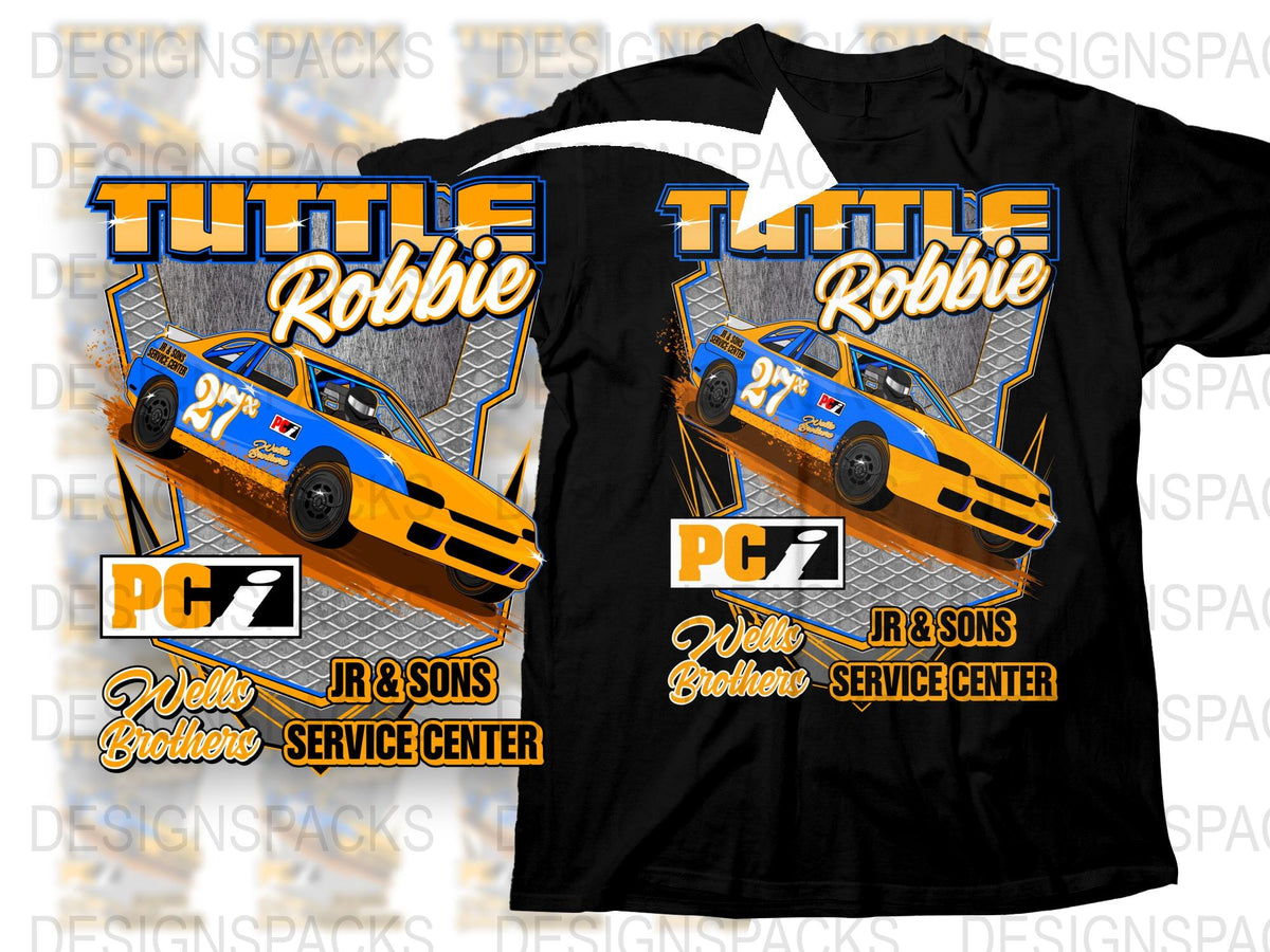 Robbie T-shirt Retro Race Car Graphic Tee, Vintage Racing Style, Casual Wear, Unique Motorsport Design Shirt
