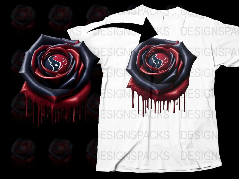 Gothic Rose T-Shirt with Dripping Red Details, Dark Floral Unisex Tee, Unique Graphic Print Shirt for All Seasons