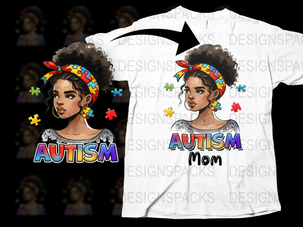 Autism Awareness T-Shirt, Colorful Puzzle Pieces, Empowering Autism Mom Graphic Tee, Supportive Apparel