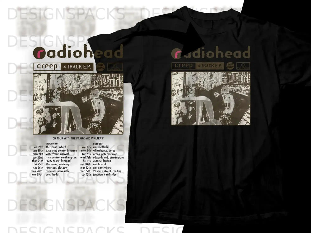 Radiohead "Creep" 4 Track E.P. vinyl record cover with tour dates.