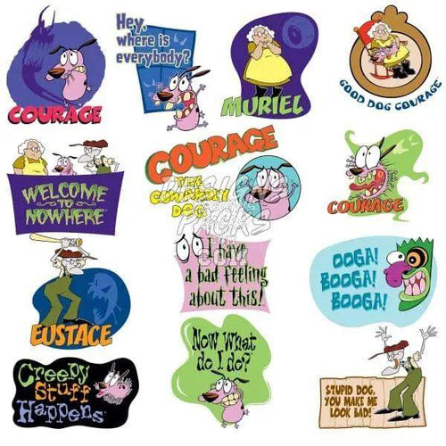 Courage the Cowardly Dog cartoon designs, print-ready PNG/SVG for DTG/DTF, embroidery, tumbler wraps