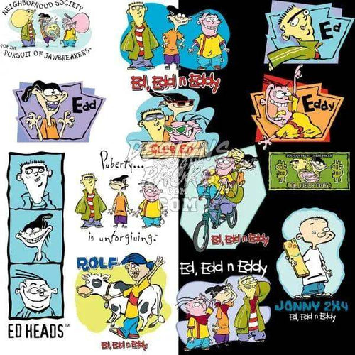 Ed, Edd n Eddy cartoon designs for DTF, DTG, embroidery, and tumbler wraps