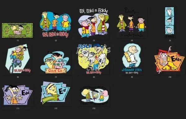 Ed, Edd n Eddy cartoon designs for DTF, DTG, embroidery & tumbler wraps – print-ready PNG, SVG, PES
