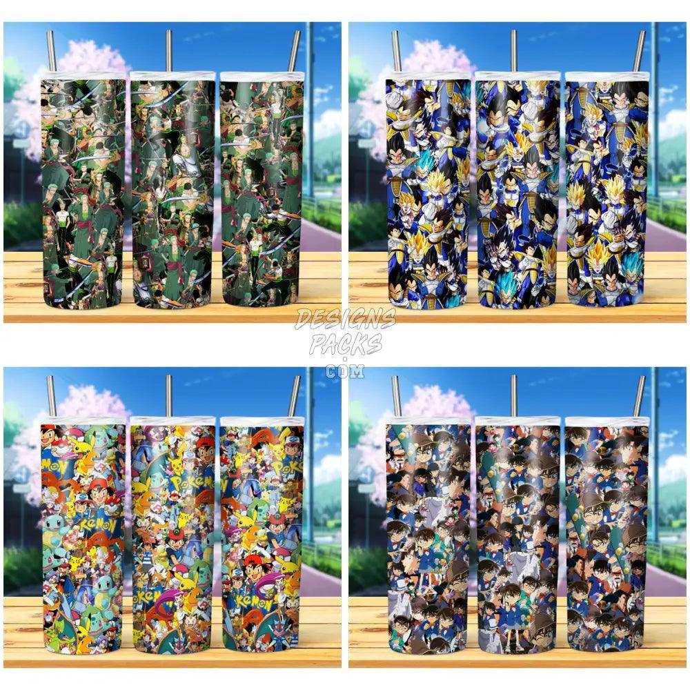 13 Anime Seamless Pattern Tumbler Wrap Bundle Jpg