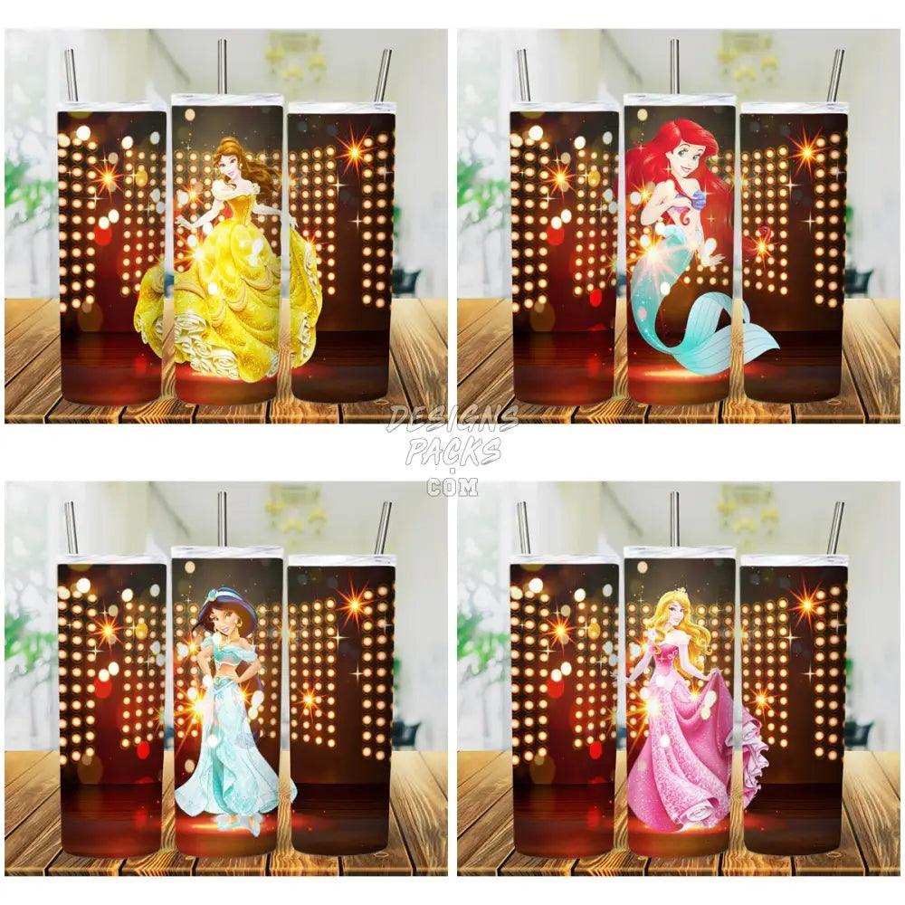 13 Cartoon Princess Model Tumbler Wrap Bundle Jpg