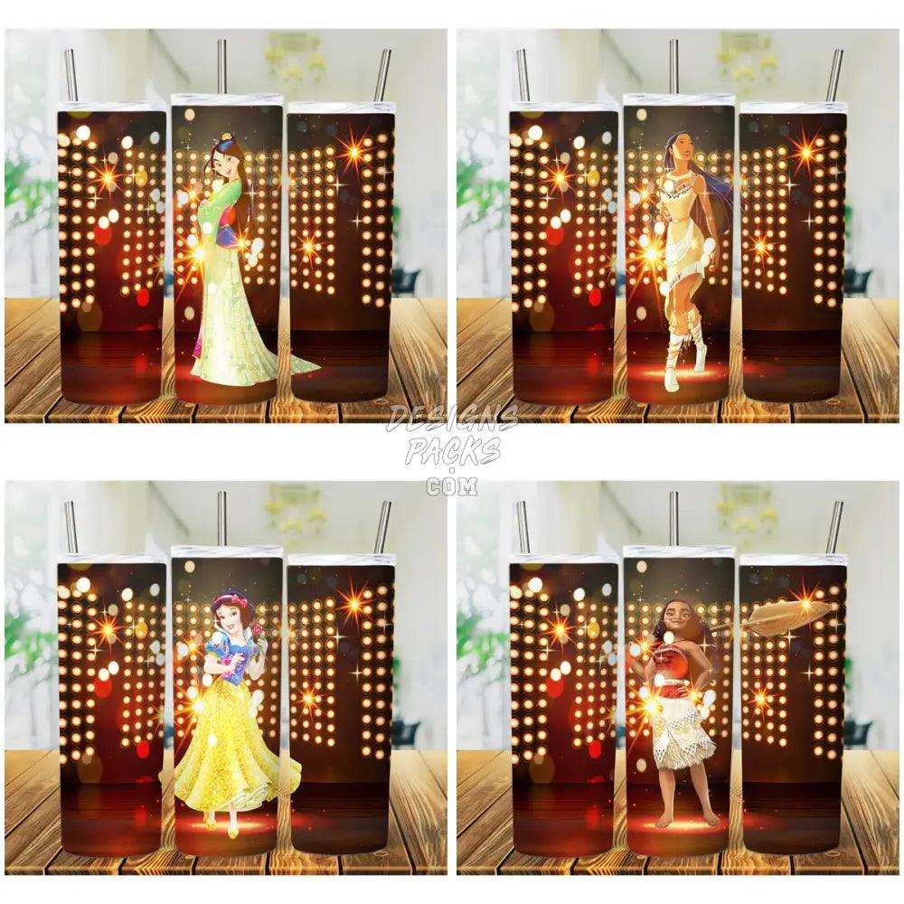 13 Cartoon Princess Model Tumbler Wrap Bundle Jpg
