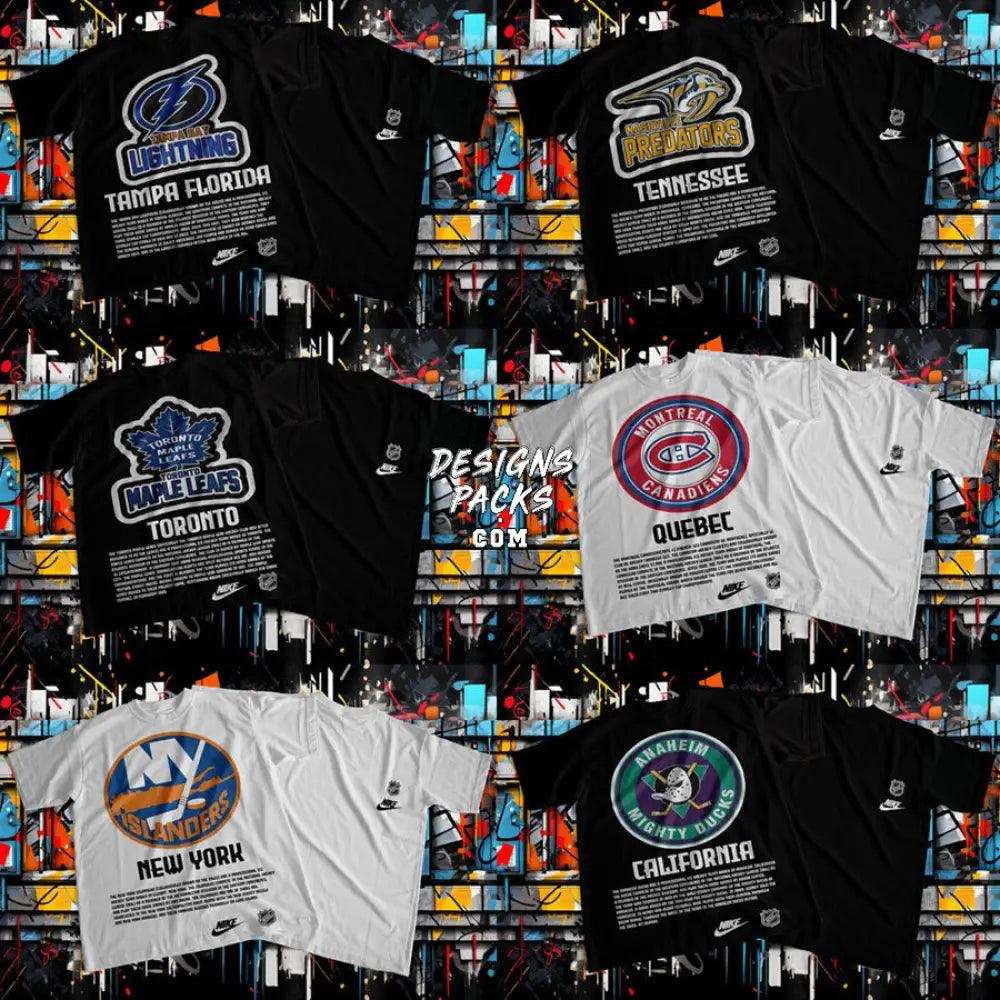13 Ice Hockey Street Wear Designs Bundle Png + Psd