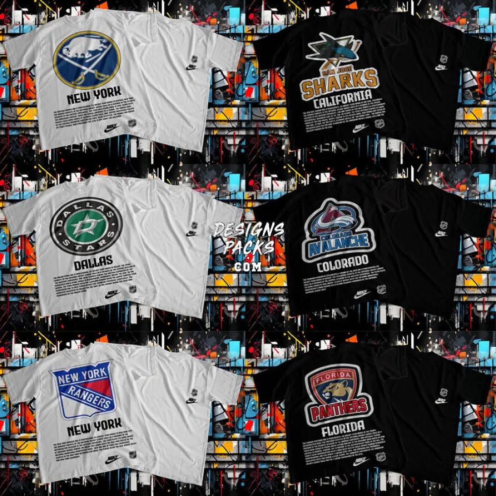 13 Ice Hockey Street Wear Designs Bundle Png + Psd