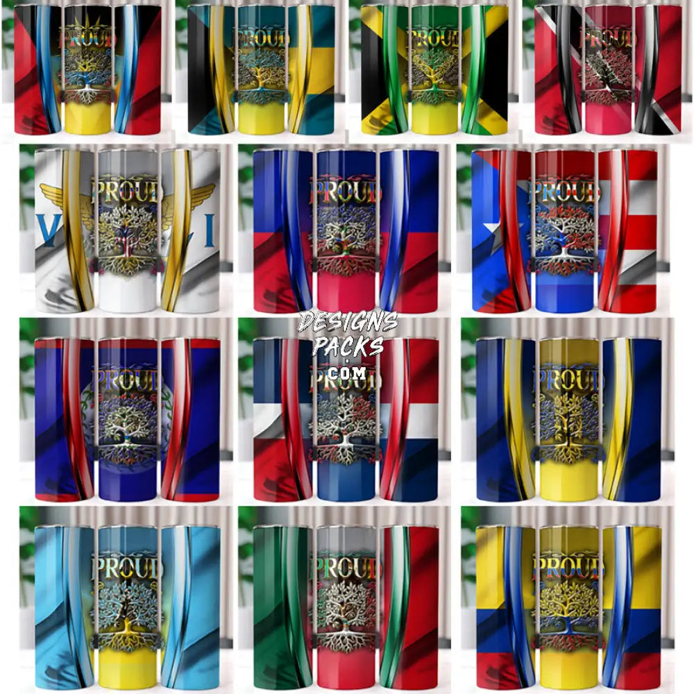 13 Roots Country Flags Tumbler Wrap Bundle Jpg
