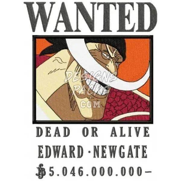 13 Wanted Anime One Piece Bounty Embroidery Designs Bundle Multi Sizes