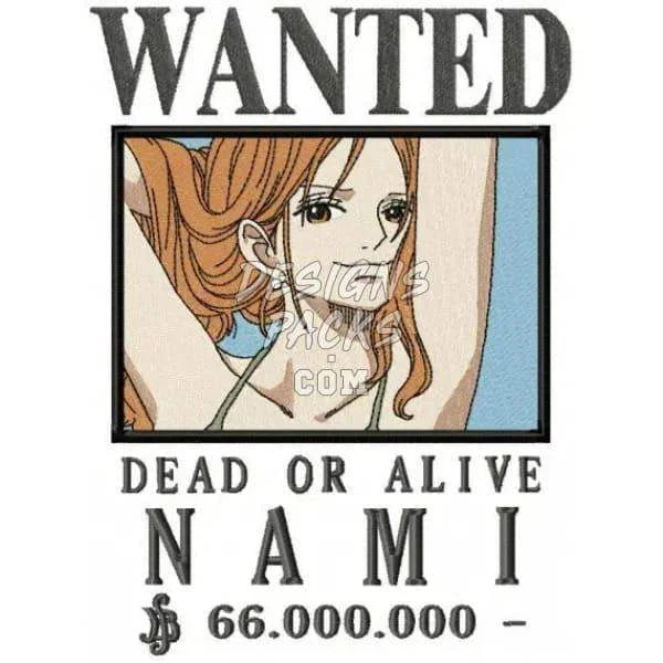 13 Wanted Anime One Piece Bounty Embroidery Designs Bundle Multi Sizes