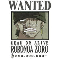 Load image into Gallery viewer, 13 Wanted Anime One Piece Bounty Embroidery Designs Bundle designspacks
