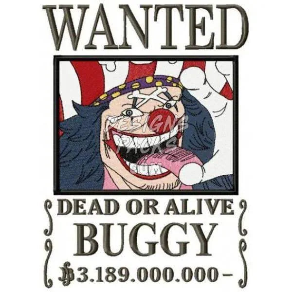 13 Wanted Anime One Piece Bounty Embroidery Designs Bundle Multi Sizes