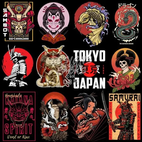 130 Japan Designs Bundle PNG designspacks