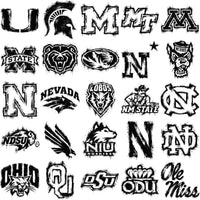 Load image into Gallery viewer, 130 College NCAA School Ink Brush Splatter Paint Logos PNG Designs Bundle
