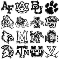 Load image into Gallery viewer, 130 College NCAA School Ink Brush Splatter Paint Logos PNG Designs Bundle
