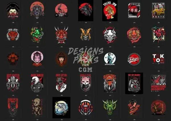 130 Japan Designs Bundle PNG