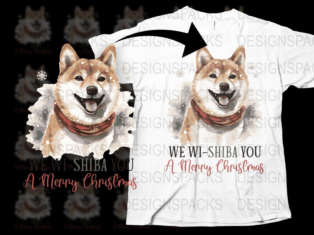 Shiba Inu Christmas T-Shirt, Cute Dog Lover Holiday Shirt, Festive Winter Apparel, Animal Graphic Tee