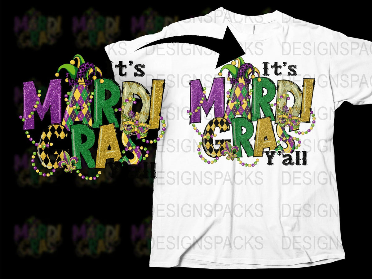 Mardi Gras T-Shirt 2024 New Orleans Themed Festival Apparel Unisex Vibrant Graphic Tee Party Costume Idea