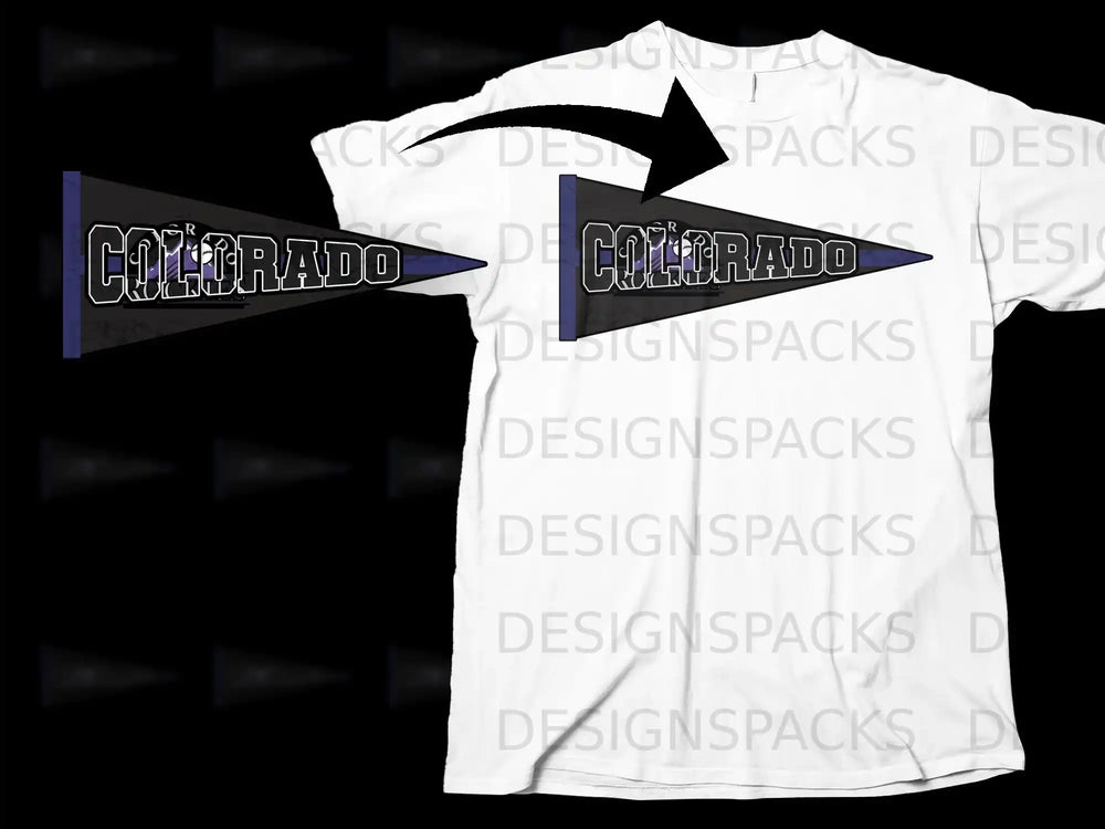 Colorado Pennant Graphic T-shirt with Bold Text Design