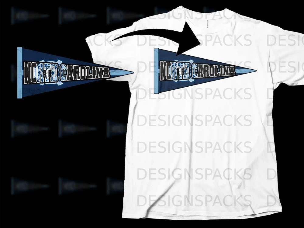 North Carolina Pennant Graphic T-Shirt Custom Design