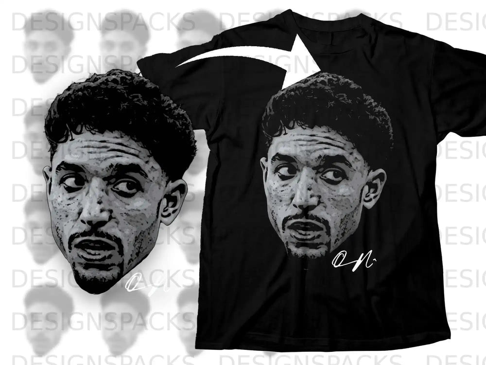 Graphic Black T-Shirt with Unique Face Design
