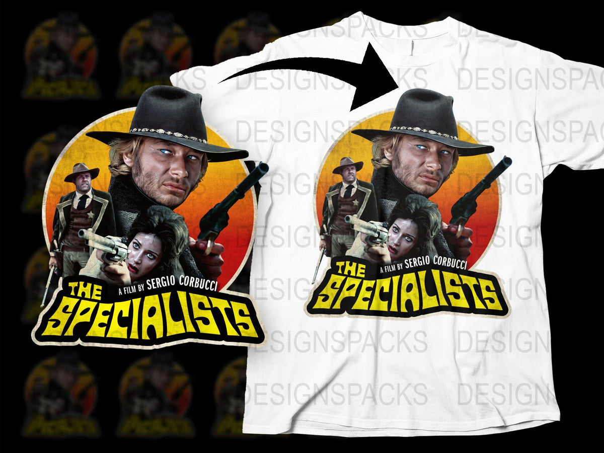 Vintage Western Movie T-Shirt, The Specialists Sergio Corbucci Film Graphic Tee, Retro Cowboy Shirt Collector's Item