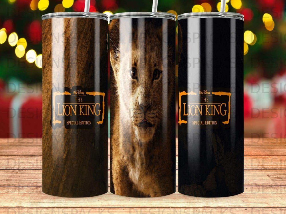 Lion King Special Edition tumbler with Simba's face and lion mane design.
