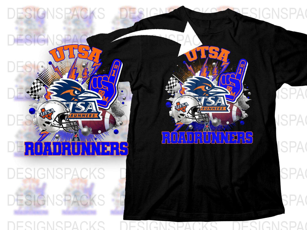 UTSA Roadrunners Graphic T-Shirt, College Sports Team Fan Apparel, Black Tee with Logo