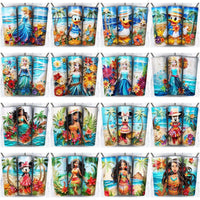 Load image into Gallery viewer, 134 Cartoon Beach Summer Tumbler Wrap Designs Bundle JPG
