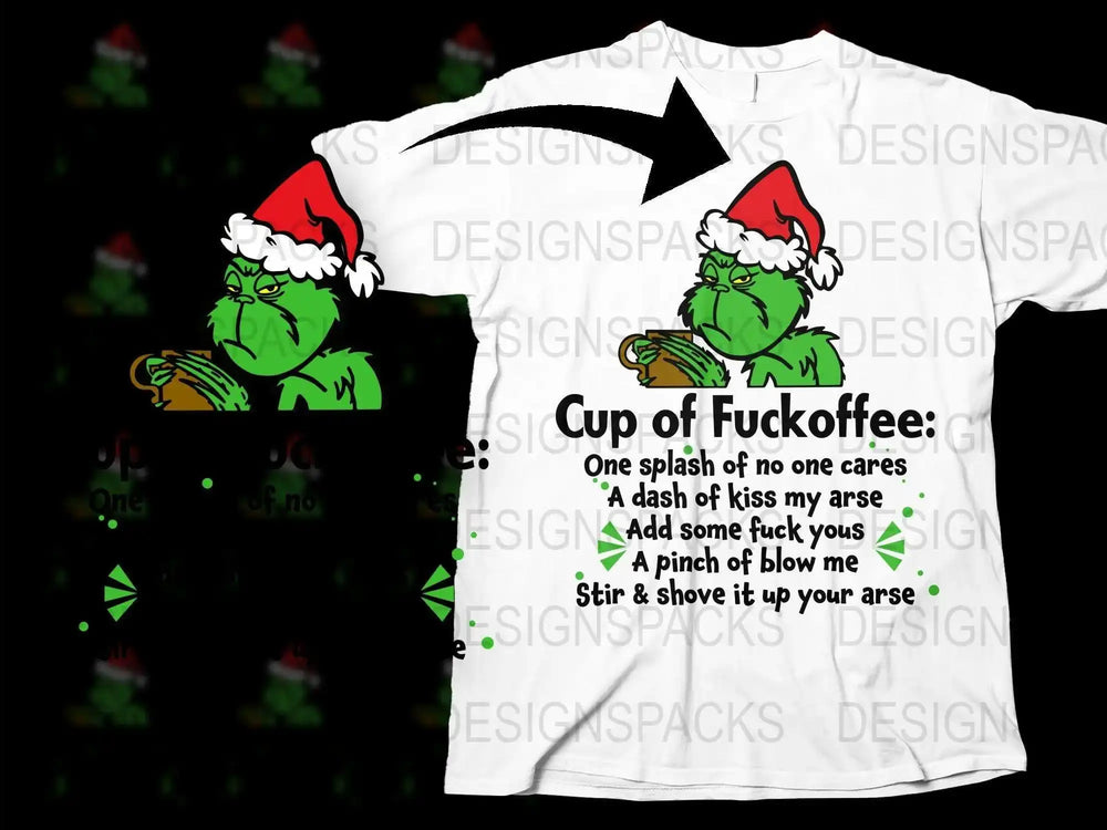 Funny Grinch T-Shirt, Christmas Santa Hat Humor, Sarcastic Holiday Tee, Festive Graphic Shirt for Adults