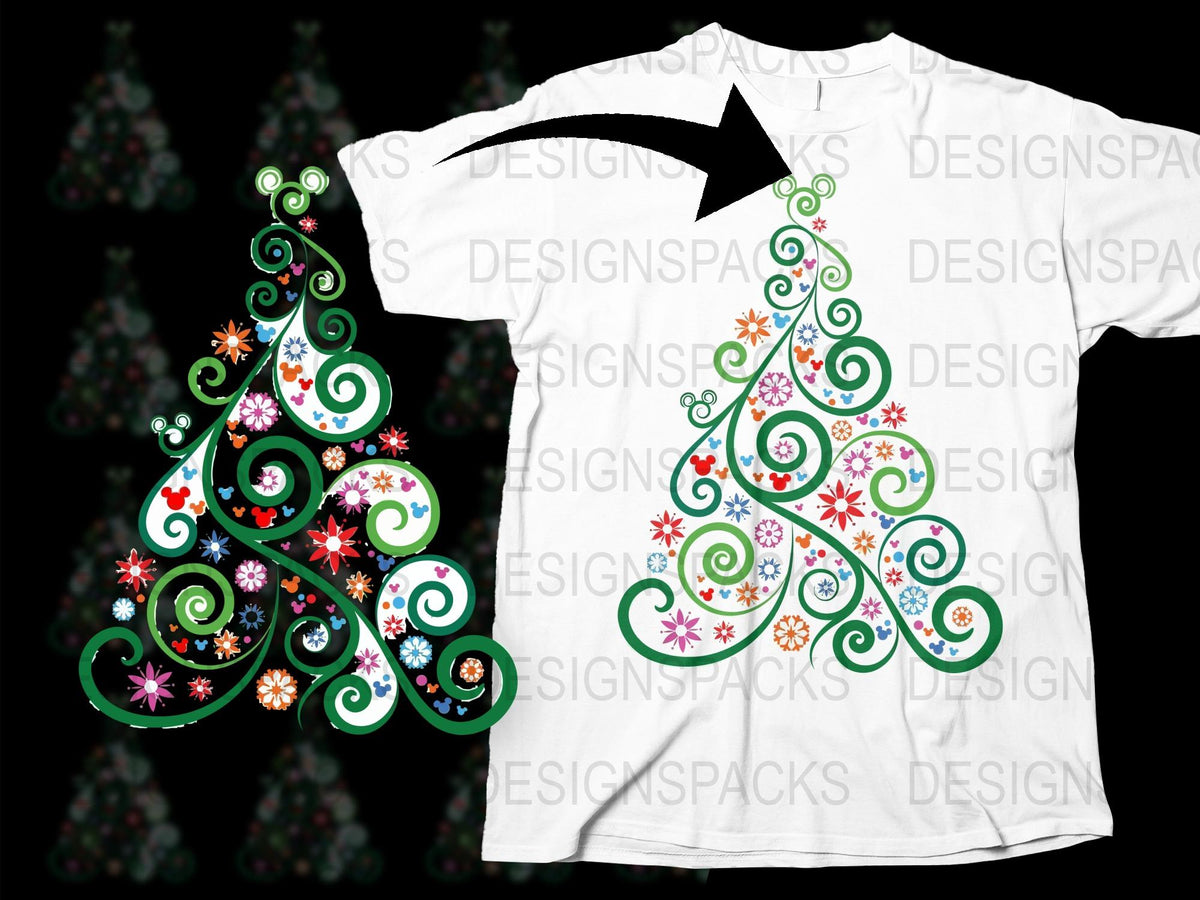 Unique Christmas Tree T-Shirt, Festive Holiday Graphic Tee, Colorful Xmas Shirt Design