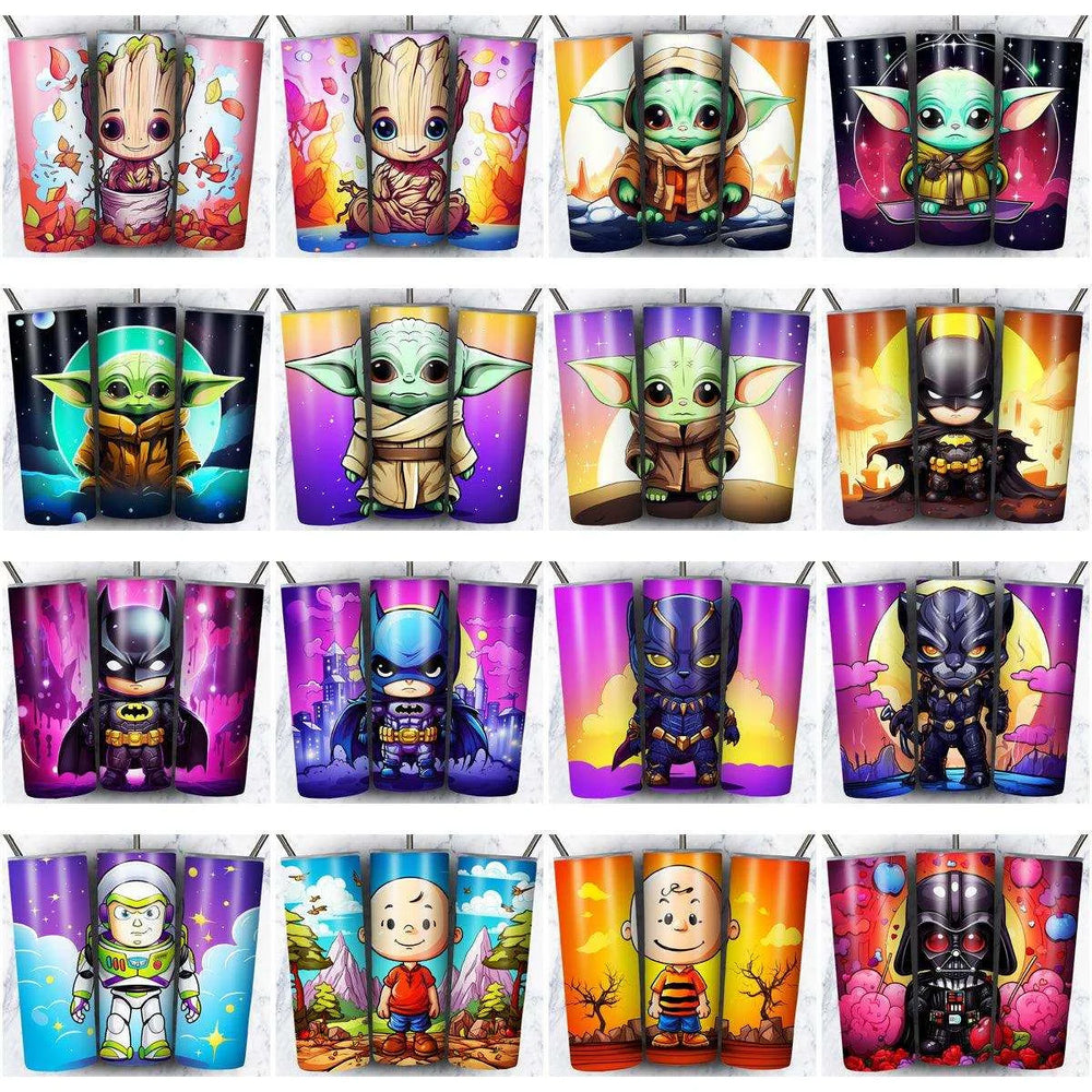 137 Colorful Cute Cartoon Tumbler Wrap Designs Bundle JPG