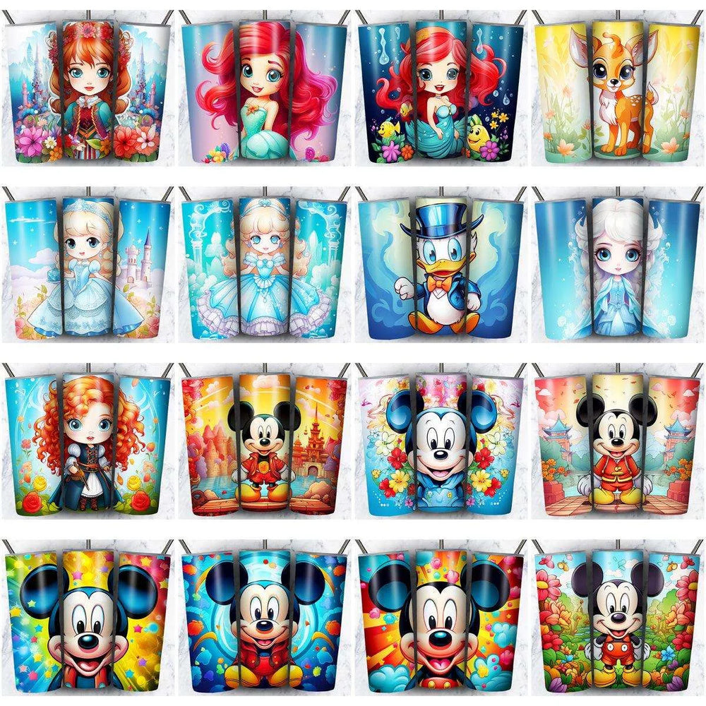 137 Colorful Cute Cartoon Tumbler Wrap Designs Bundle JPG