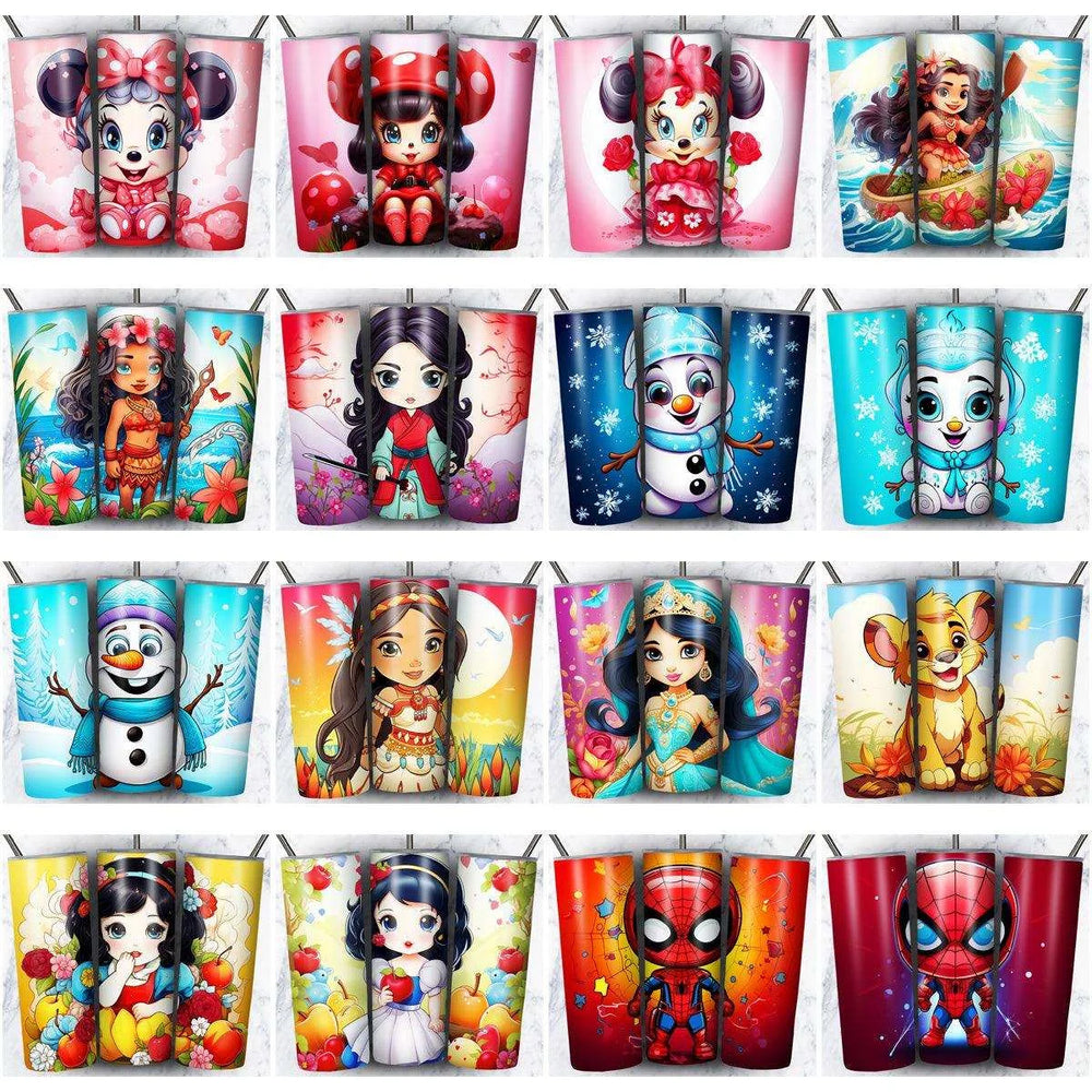 137 Colorful Cute Cartoon Tumbler Wrap Designs Bundle JPG