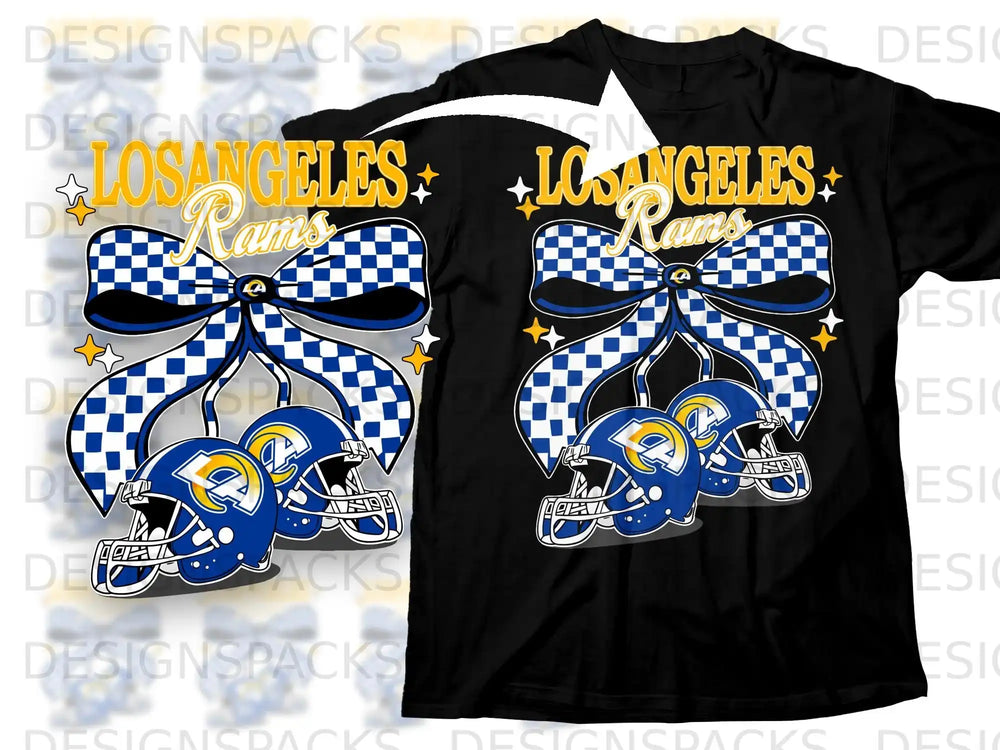 Los Angeles Rams Bow and Helmets Graphic T-Shirt