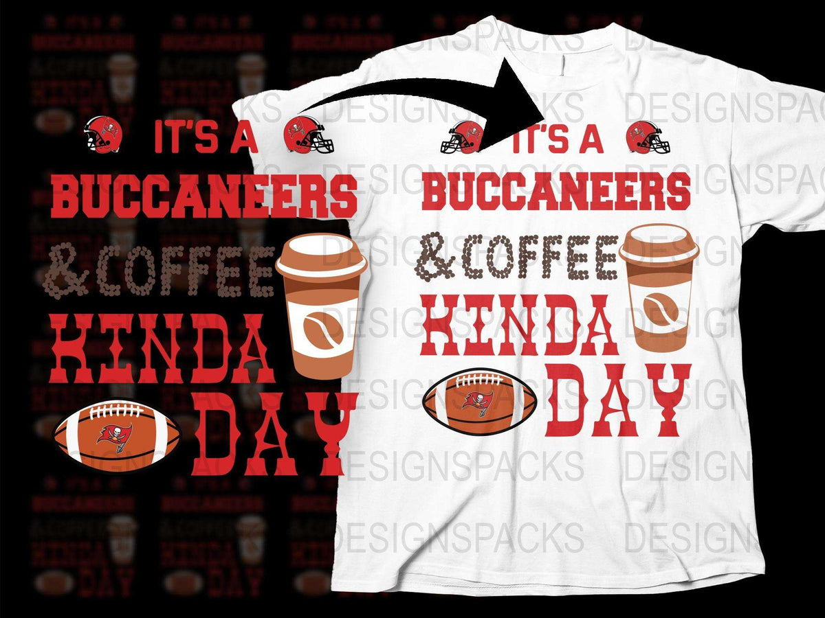 Buccaneers Coffee Day T-Shirt, Football Fan Apparel, Sports Team Graphic Tee, Casual Sports Shirt, Game Day Fashion, Red and White