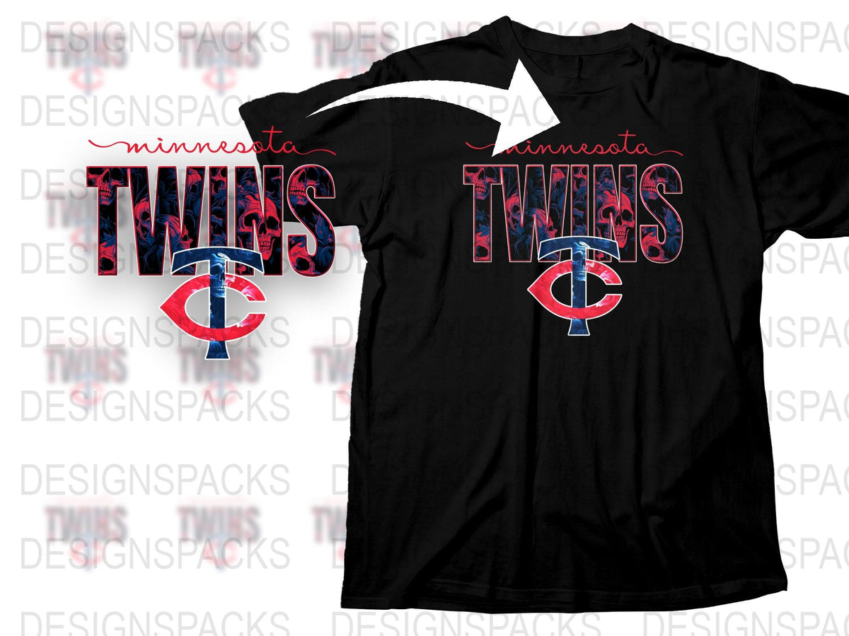 Minnesota Twins Inspired T-Shirt, Black and Red Graphic Tee, Unisex Sports Apparel, Casual Fan Wear