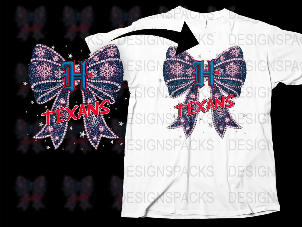 Houston Texans Butterfly T-Shirt, Sparkly Patriotic Design, Sporty Casual Wear, Starry Pattern Tee