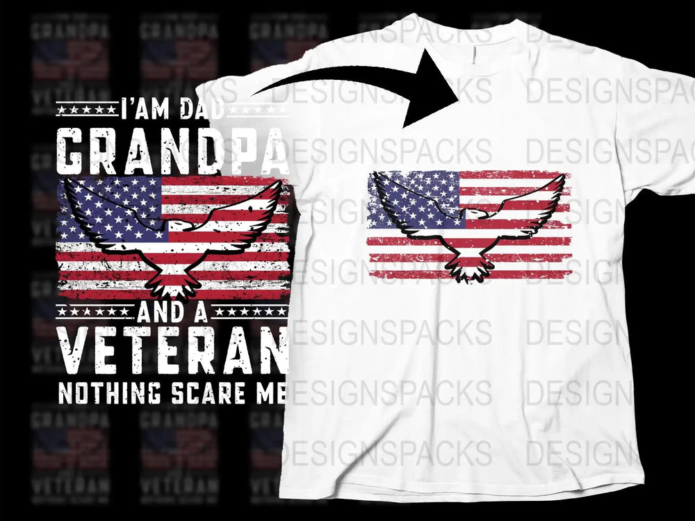 Patriotic Eagle T-Shirt USA Flag Veteran Dad Gift, Distressed American Flag Patriotic Tee
