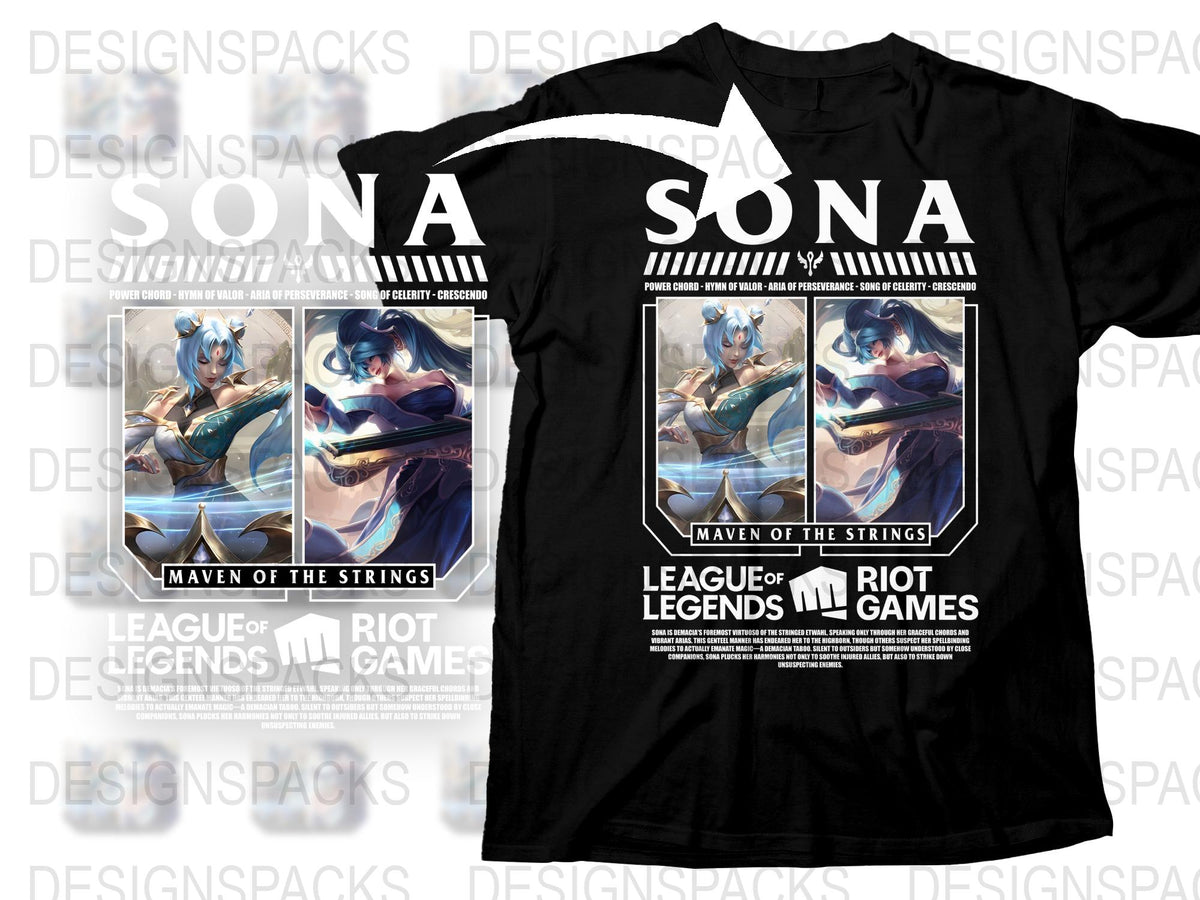 League of Legends Sona T-Shirt, Maven of the Strings Graphic Tee, Gamer Apparel, Riot Games Merchandise
