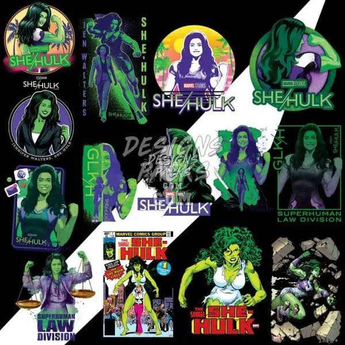 She-Hulk DTF/DTG designs, embroidery & tumbler wraps — print-ready PNG, SVG, PES for instant download