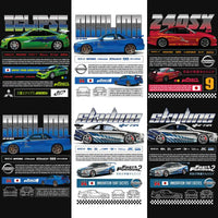 Load image into Gallery viewer, 14 Cars Fast Furious Streetwear Black + White Designs Bundle PNG

