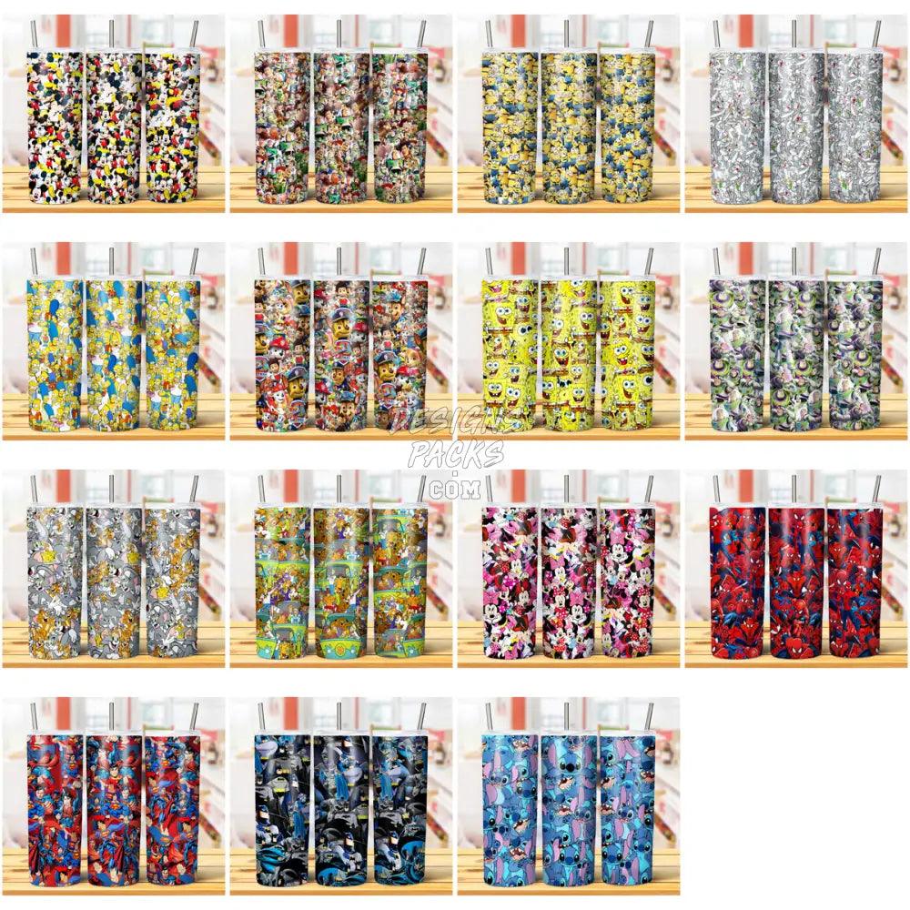 14 Cartoon Seamless Pattern Tumbler Wrap Bundle Jpg