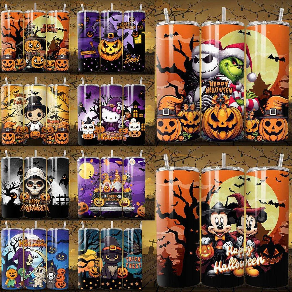 10 Cute Halloween Cartoon Tumbler Wrap Bundle JPG