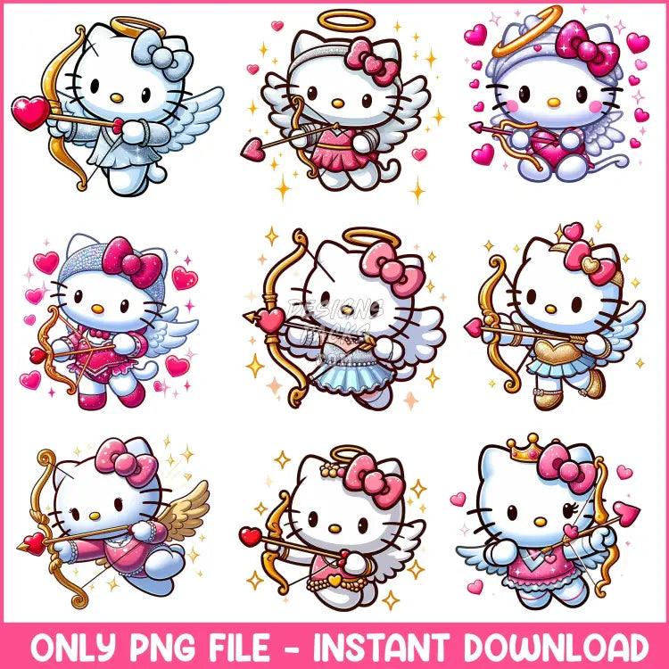 14 Hello Kitty Cupid Love Valentine Designs Bundle Png